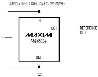 MAX6034A41, Микромощные, прецизионные источники опорного напряжения